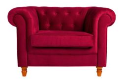 Collection Chesterfield Fabric Chair - Red